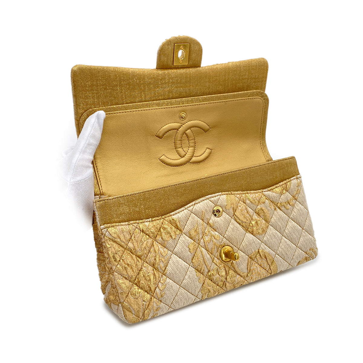 Luxury Promise Japan CHANEL MATELASSE CHAIN SHOULDER BAG GOLD JACQUARD 90289357