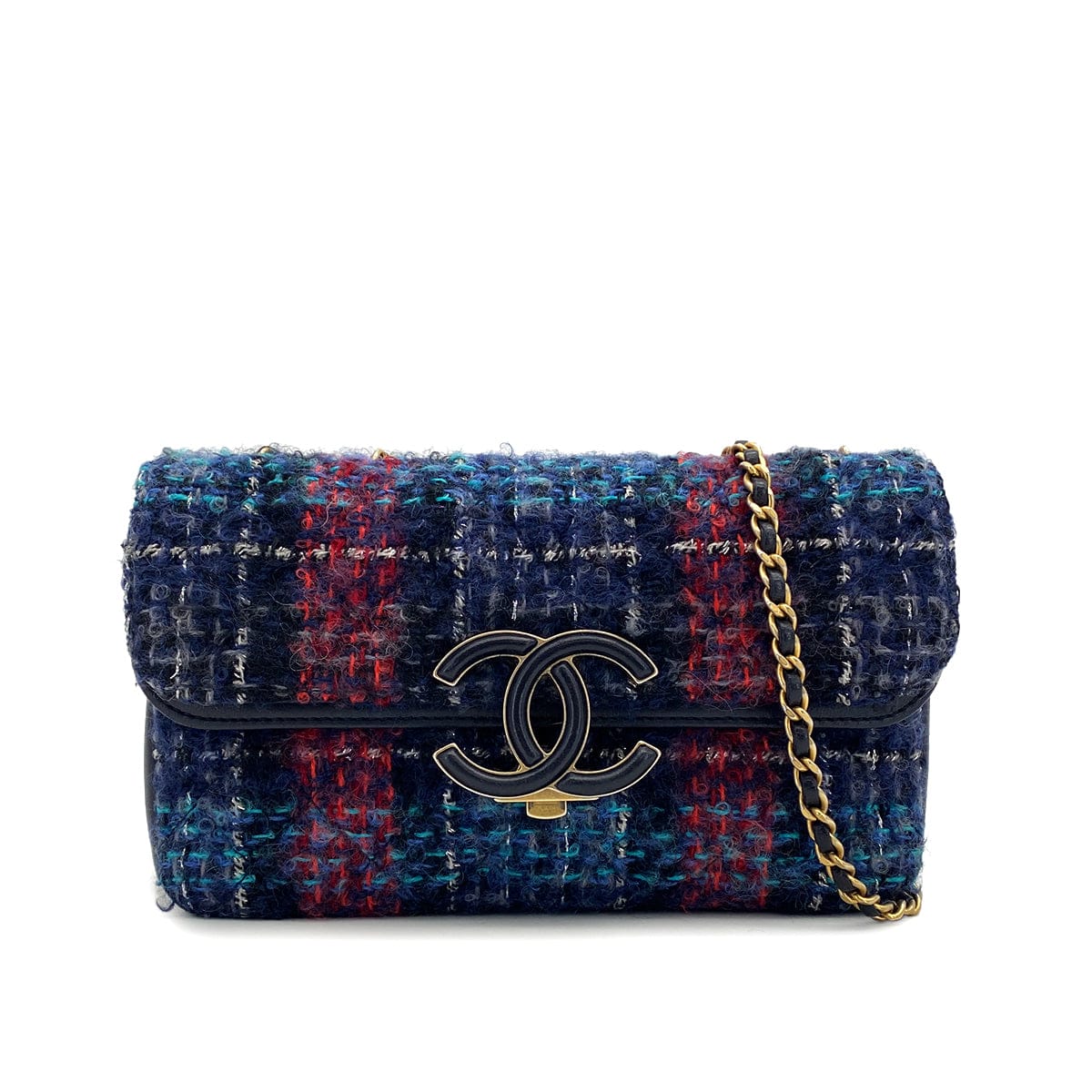 Luxury Promise Japan CHANEL MATELASSE CHAIN SHOULDER BAG MULTICOLOR TWEED GOLD HARDWARE 90317288