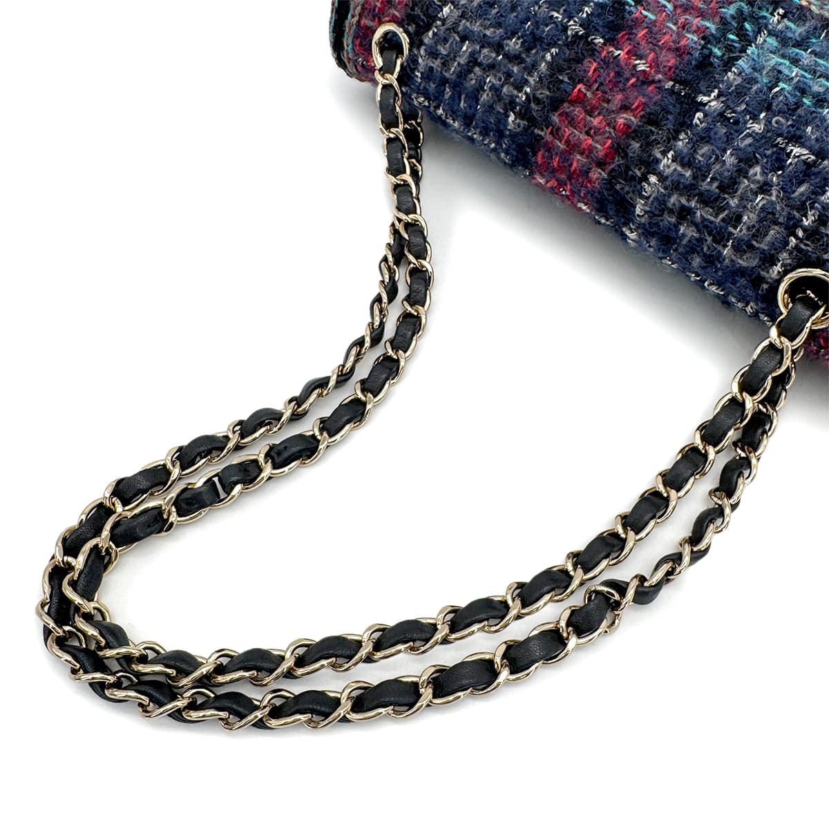 luxury promise japan CHANEL MATELASSE CHAIN SHOULDER BAG MULTICOLOR TWEED GOLD HARDWARE 90318757