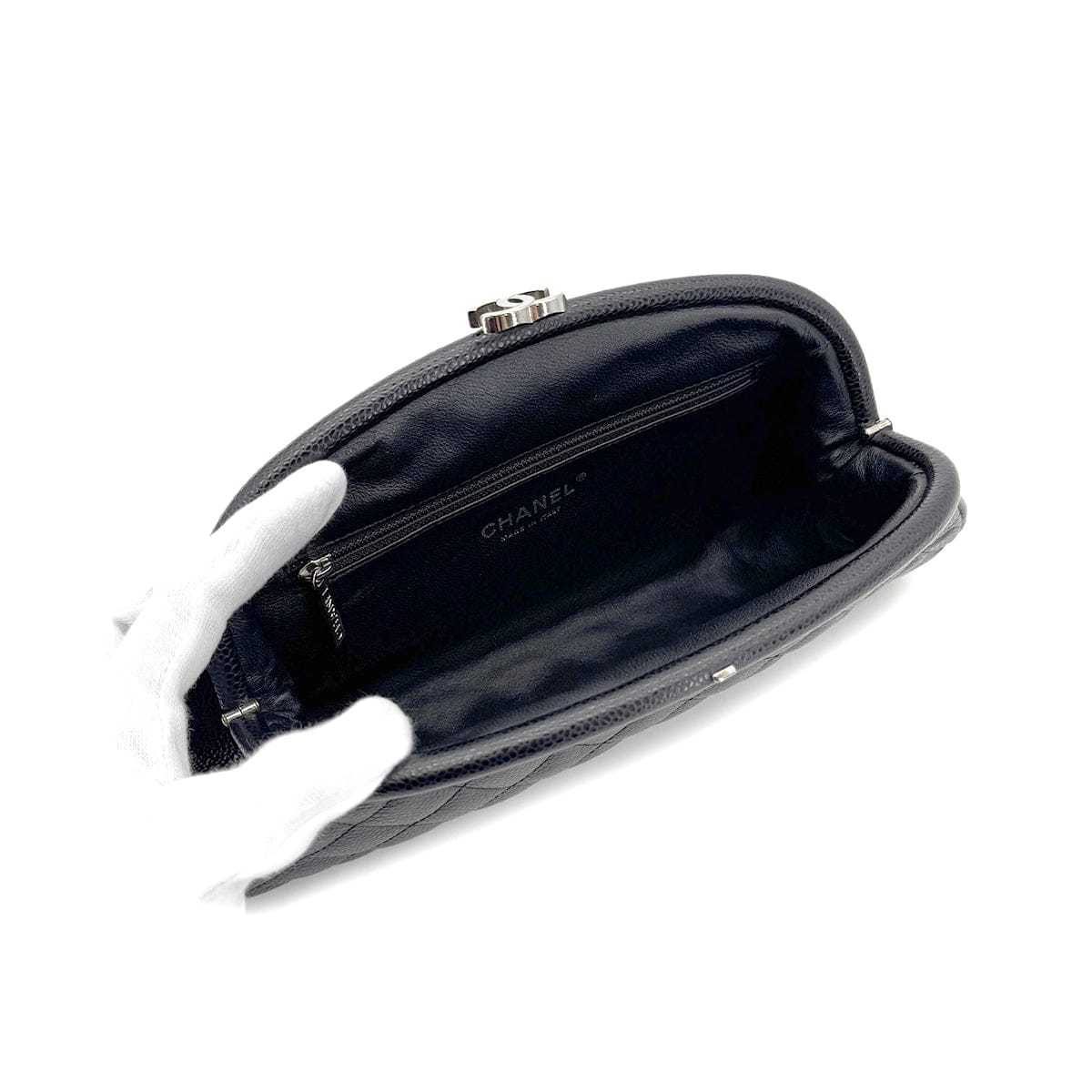 Luxury Promise Japan CHANEL MATELASSE CLUTCH BAG BLACK CAVIAR SKIN 90293014