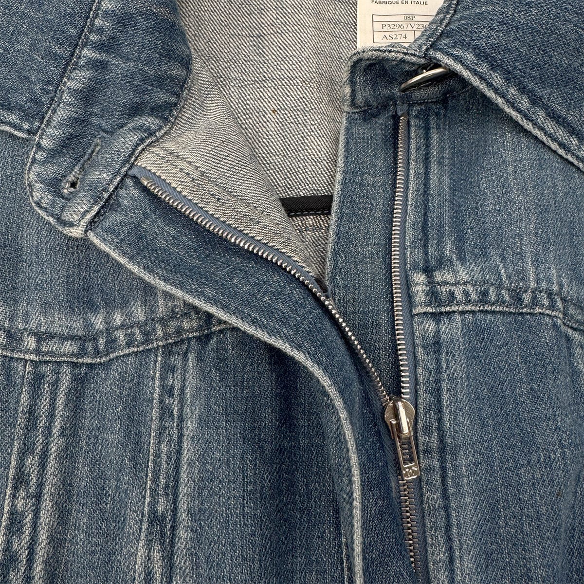 Luxury Promise Japan CHANEL MATELASSE COCO BUTTON DENIM ZIP UP JACKET BLUE COTTON 38 08P RTW 90290217