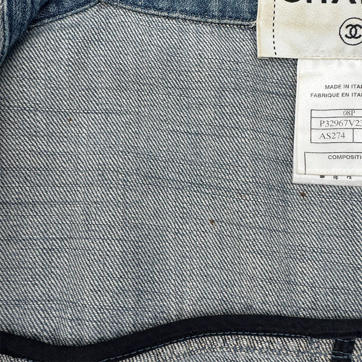 Luxury Promise Japan CHANEL MATELASSE COCO BUTTON DENIM ZIP UP JACKET BLUE COTTON 38 08P RTW 90290217