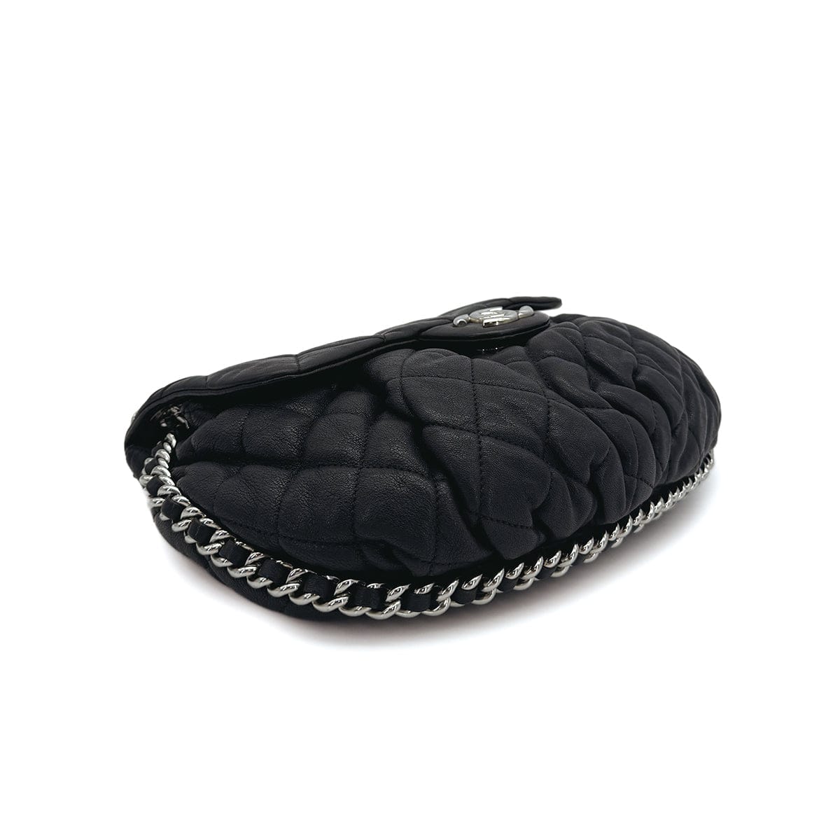 Luxury Promise Japan CHANEL MATELASSE COCOMARK CHAIN AROUND SHOULDER BAG BLACK LEATHER 90309812