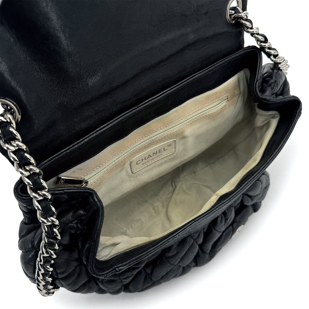 Luxury Promise Japan CHANEL MATELASSE COCOMARK CHAIN AROUND SHOULDER BAG BLACK LEATHER 90315879