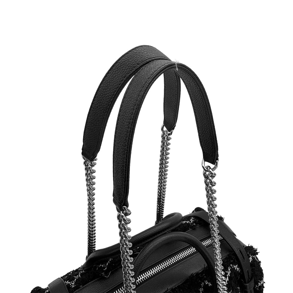 Luxury Promise Japan CHANEL MATELASSE COCOMARK CHAIN SHOULDER HAND BAG BLACK WHITE TWEED 90313405