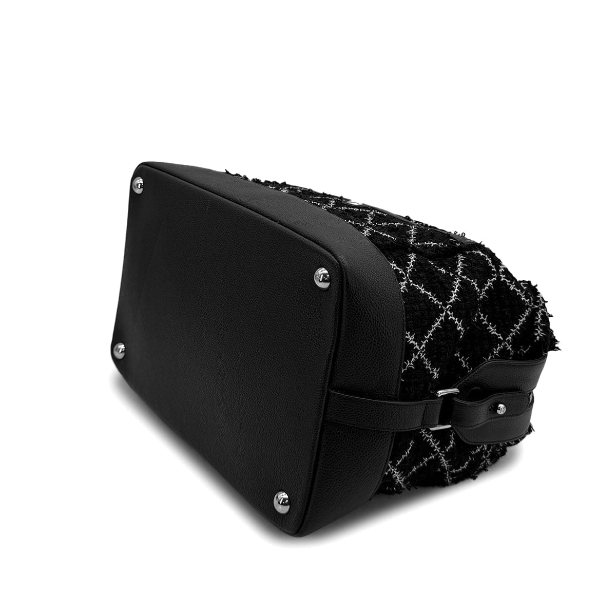 Luxury Promise Japan CHANEL MATELASSE COCOMARK CHAIN SHOULDER HAND BAG BLACK WHITE TWEED 90313405