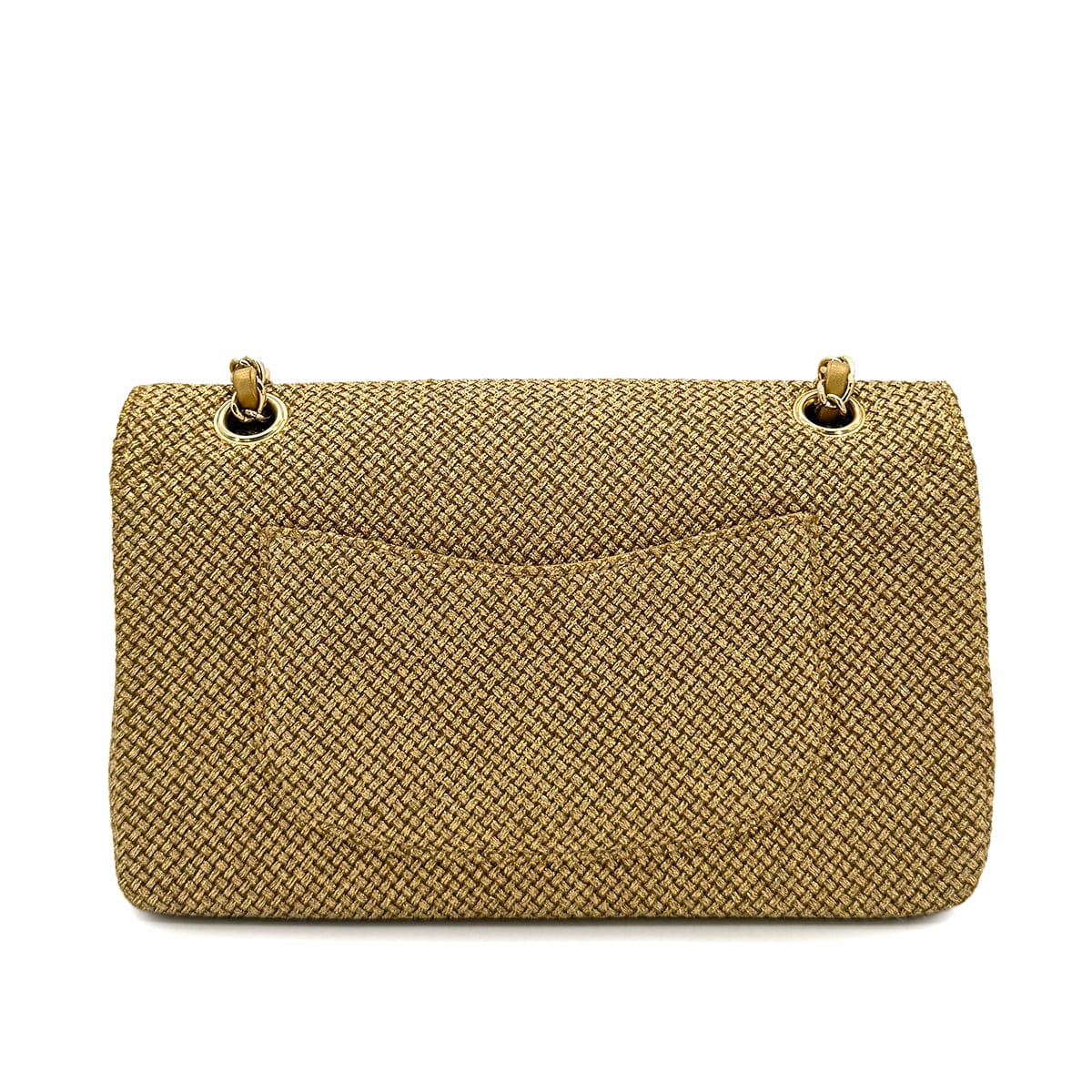 Luxury Promise Japan CHANEL MATELASSE FLORAL MOTIF MIRROR CRUISE COLLECTION CHAIN SHOULDER BAG GOLD EMBELLISHED RAFFIA 90294979