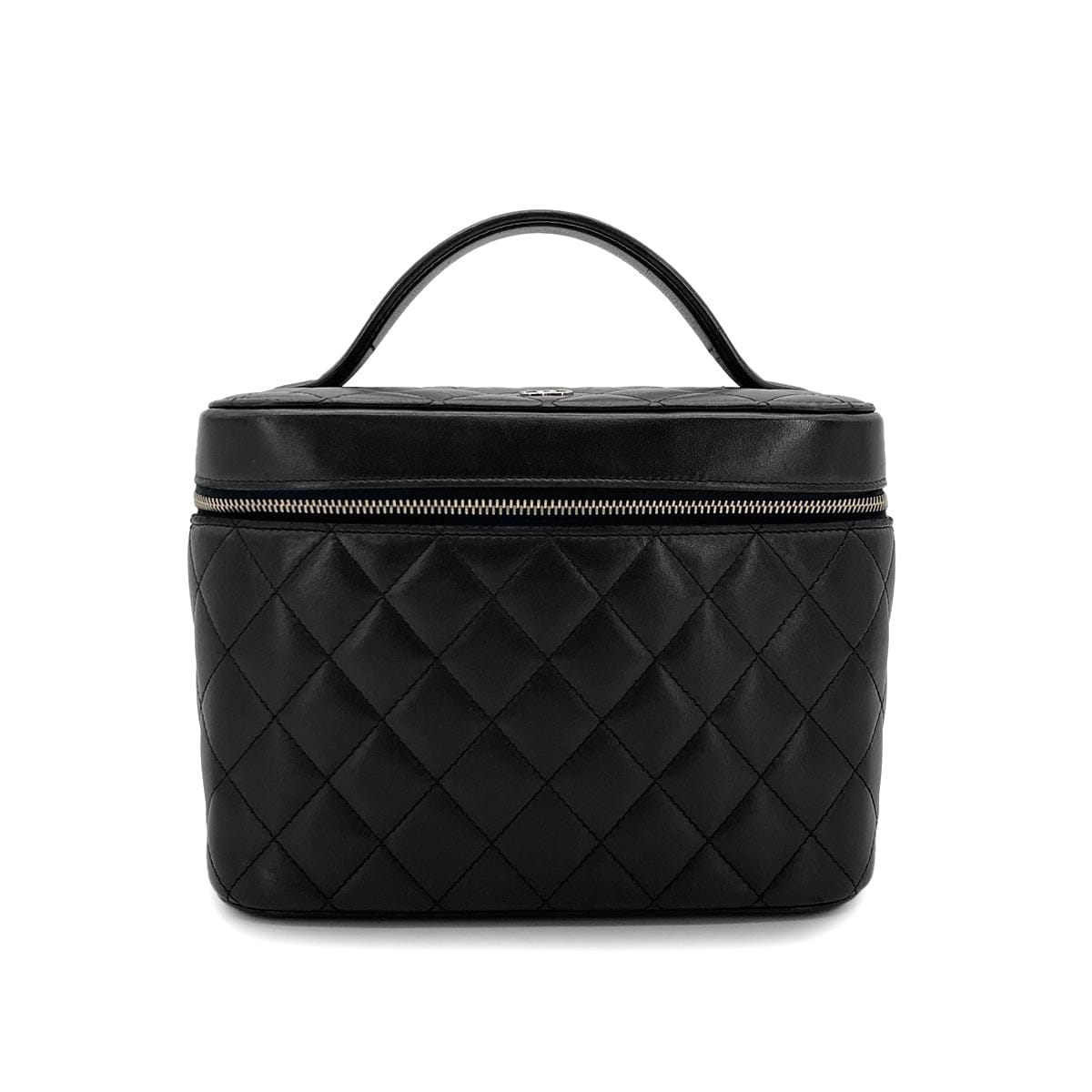 Luxury Promise Japan CHANEL MATELASSE VANITY HAND BAG BLACK LAMB SKIN 90305899