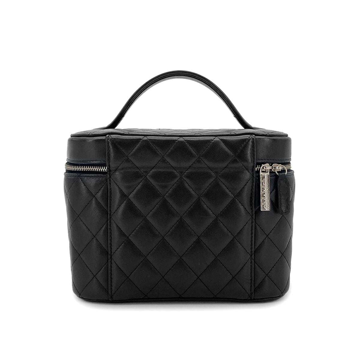 Luxury Promise Japan CHANEL MATELASSE VANITY HAND BAG BLACK LAMB SKIN 90305899
