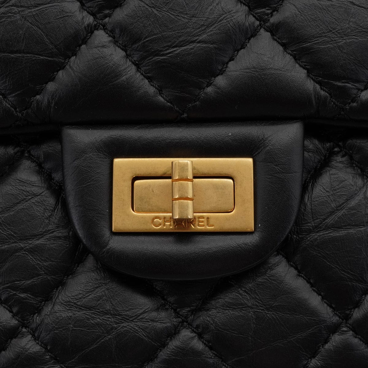 Luxury Promise Japan CHANEL MATERASSE 2.55 CHAIN SHOULDER BAG BLACK LEATHER GOLD HARDWARE 90345071