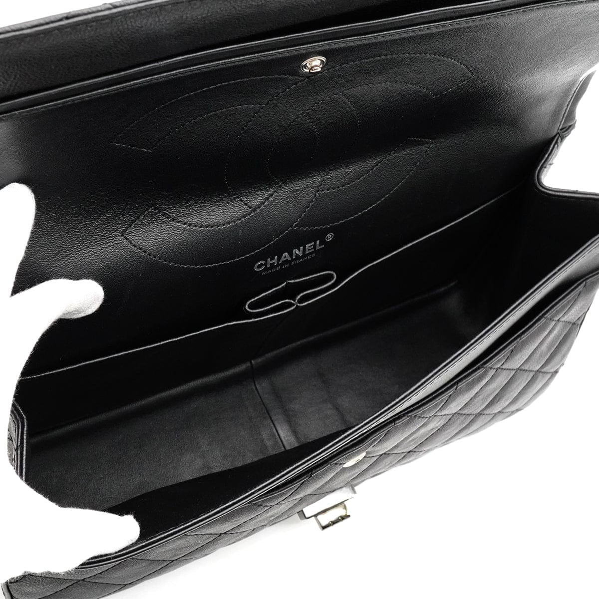 Luxury Promise Japan CHANEL MATERASSE 2.55 CHAIN SHOULDER BAG BLACK LEATHER SO BLACK HARDWARE 90346673