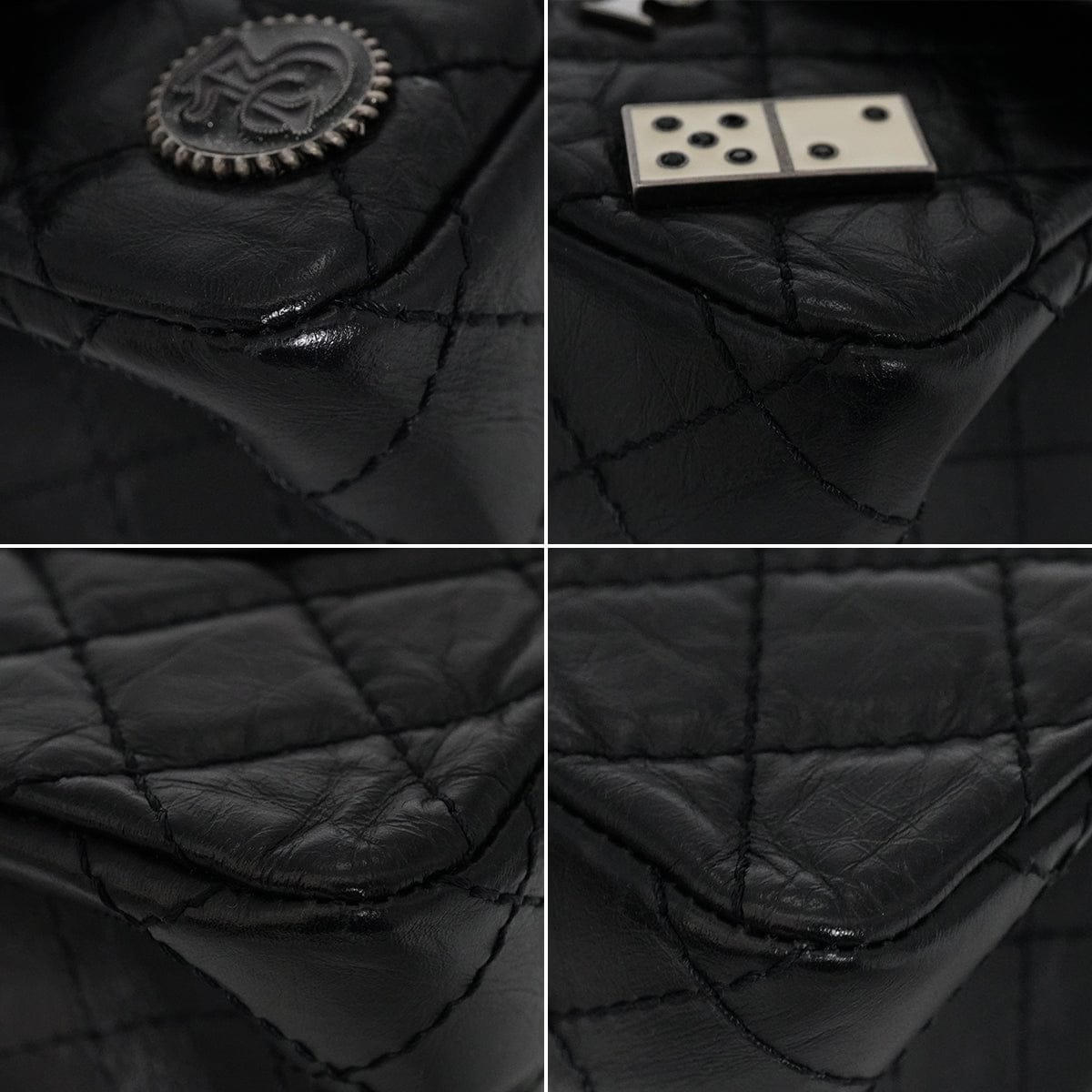 Luxury Promise Japan CHANEL MATERASSE 2.55 REISSUE CASINO LUCKY CHARM CHAIN SHOULDER BAG BLACK LEATHER GOLD HARDWARE 90344369