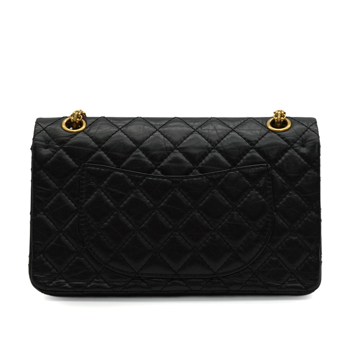 Luxury Promise Japan CHANEL MATERASSE 2.55 REISSUE CASINO LUCKY CHARM CHAIN SHOULDER BAG BLACK LEATHER GOLD HARDWARE 90344369