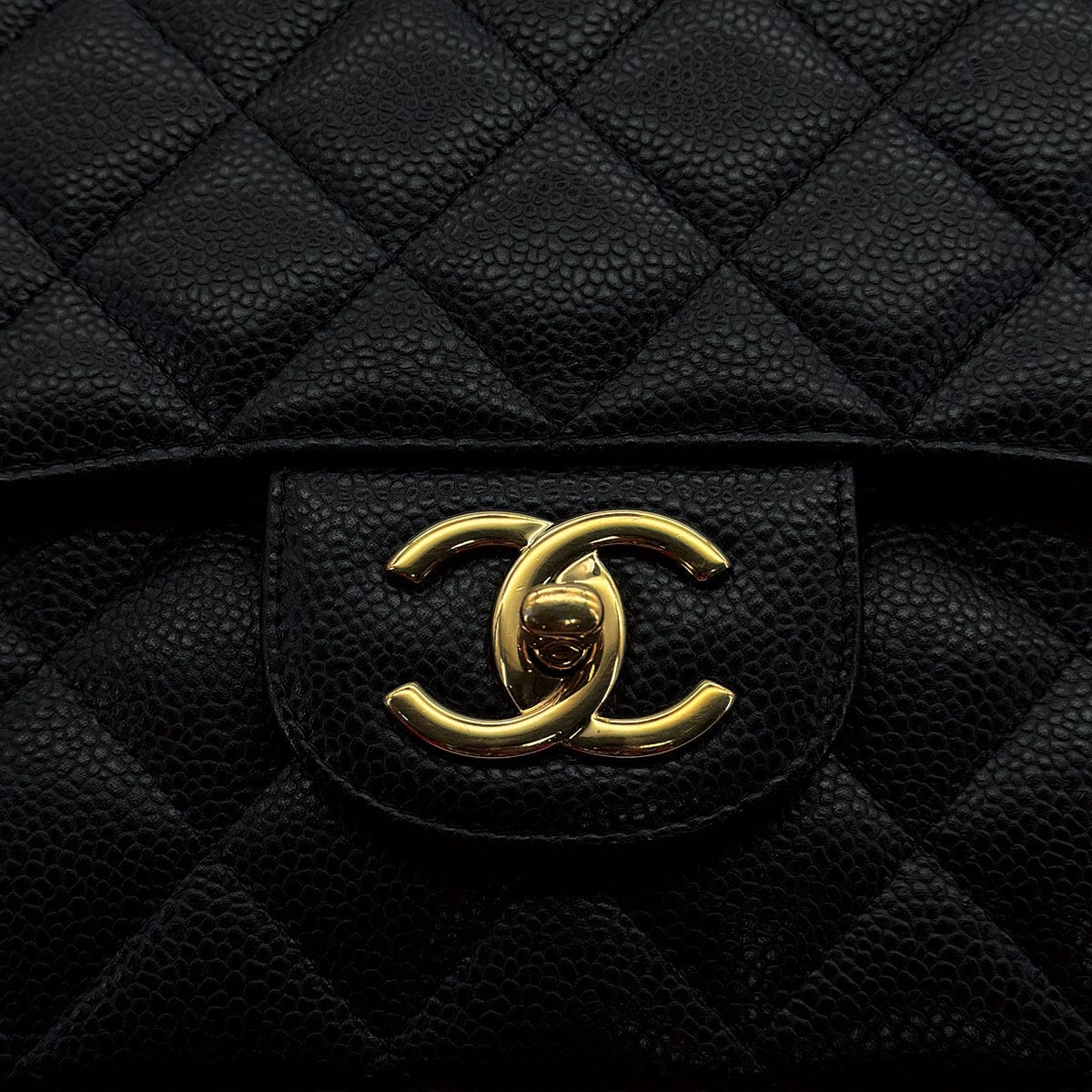 Luxury Promise Japan CHANEL MAXI MATELASSE 34 CHAIN SHOULDER BAG BLACK CAVIAR SKIN GOLD HARDWARE 90312937