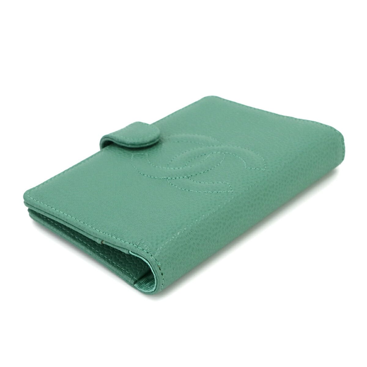 Luxury Promise Japan CHANEL Mini Agenda Notebook Cover Caviar Skin Leather Mint Green A13506 Coco Mark Gold Hardware Mini Agenda Cover Chanel 90270001