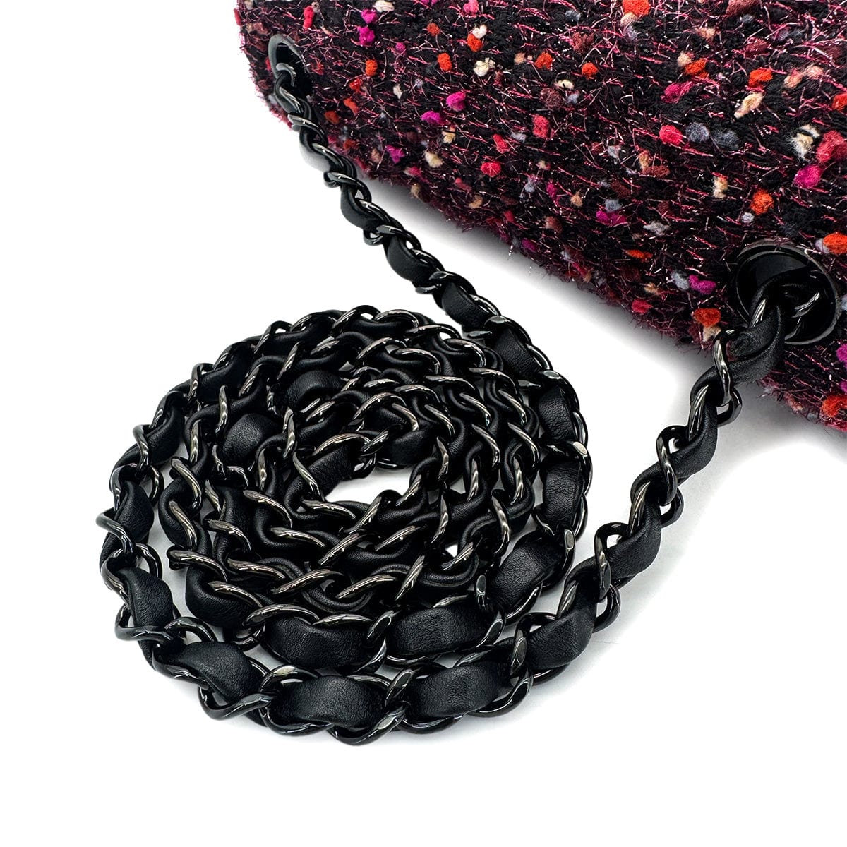 Luxury Promise Japan CHANEL MINI MATELASSE 20 CHAIN SHOULDER BAG BLACK PINK TWEED 90294980