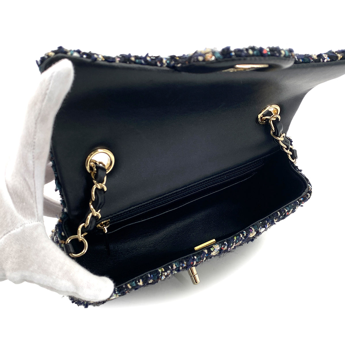 Luxury Promise Japan CHANEL MINI MATELASSE 20 CHAIN SHOULDER BAG MULTICOLOR TWEED 90301697