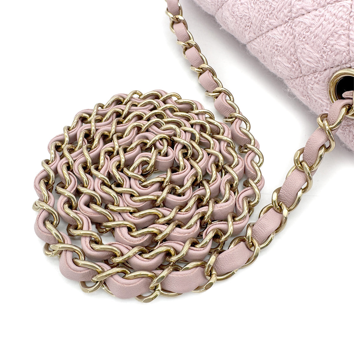 Luxury Promise Japan CHANEL MINI MATELASSE 20 CHAIN SHOULDER BAG PINK TWEED 90294827
