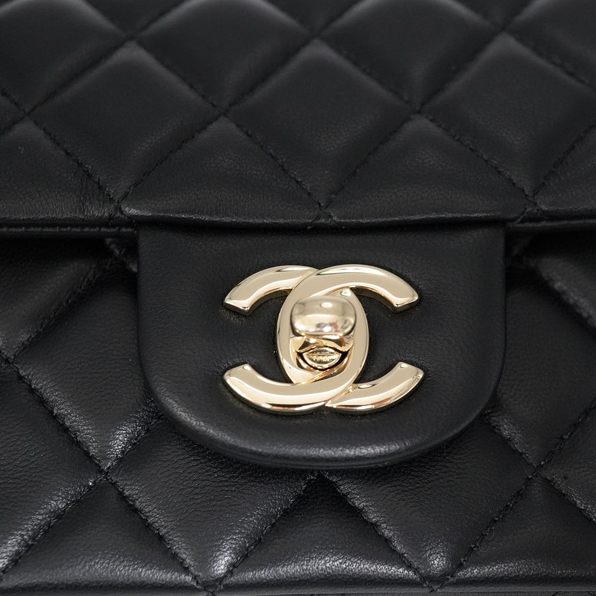 Luxury Promise Japan CHANEL MINI MATELASSE CHAIN SHOULDER BAG BLACK LAMB SKIN GOLD HARDWARE 90346109