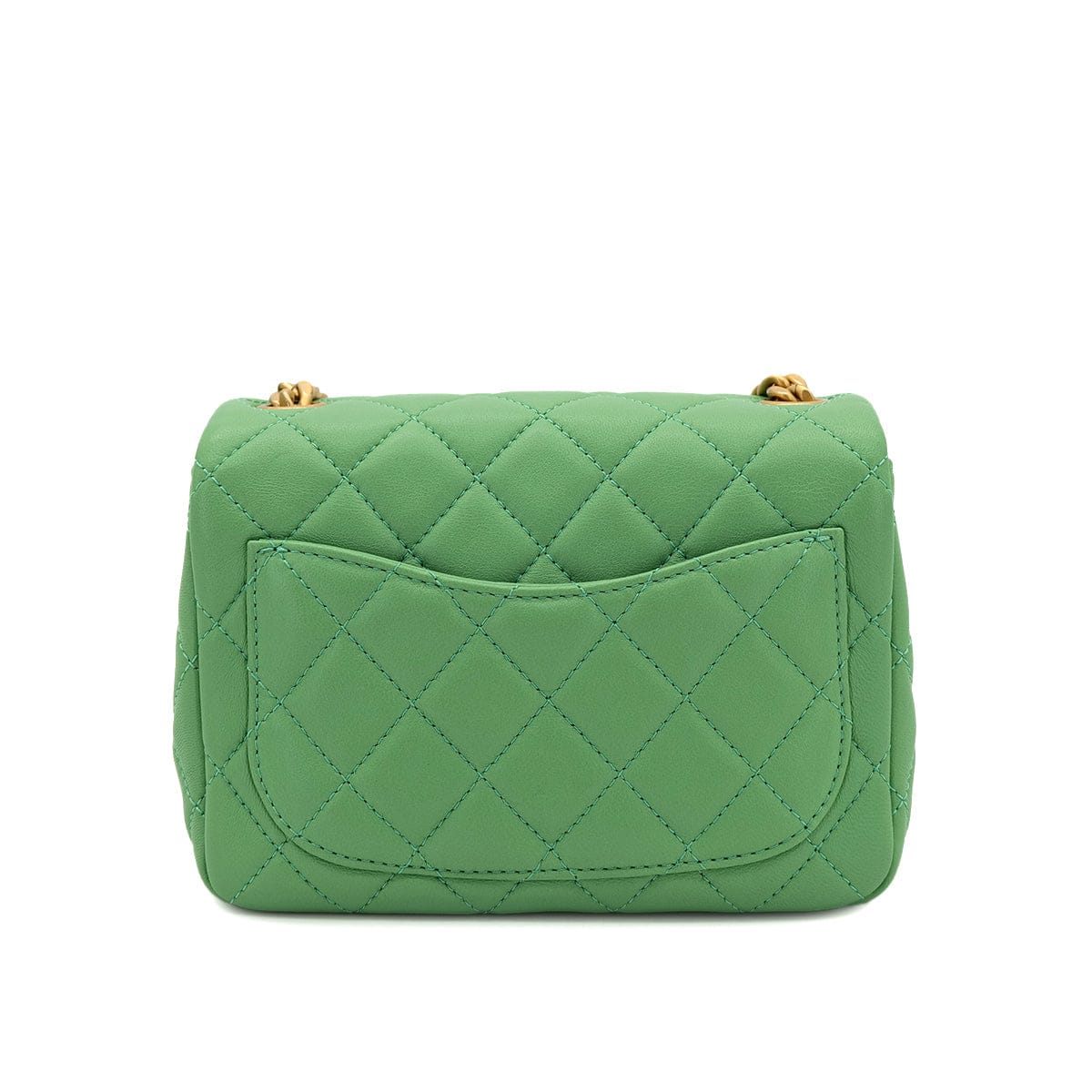 Luxury Promise Japan CHANEL MINI MATELASSE CHAIN SHOULDER BAG GREEN LAMB SKIN 90301708