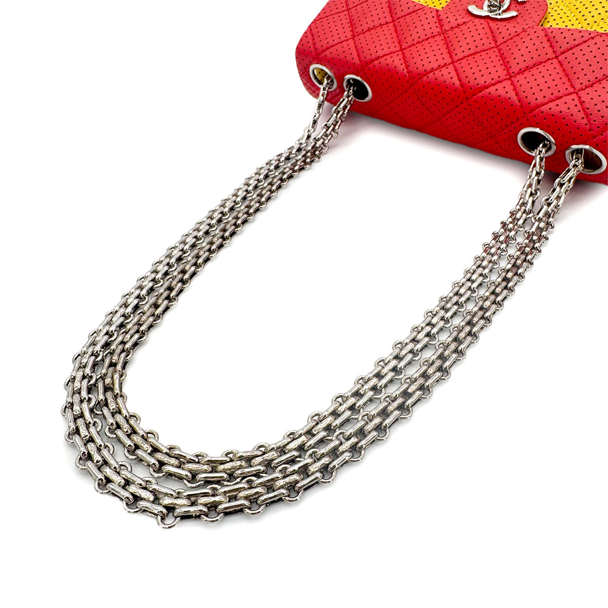 Luxury Promise Japan CHANEL MINI MATELASSE CHAIN SHOULDER BAG PUNCHING RASTA COLORS LAMB SKIN 90275622