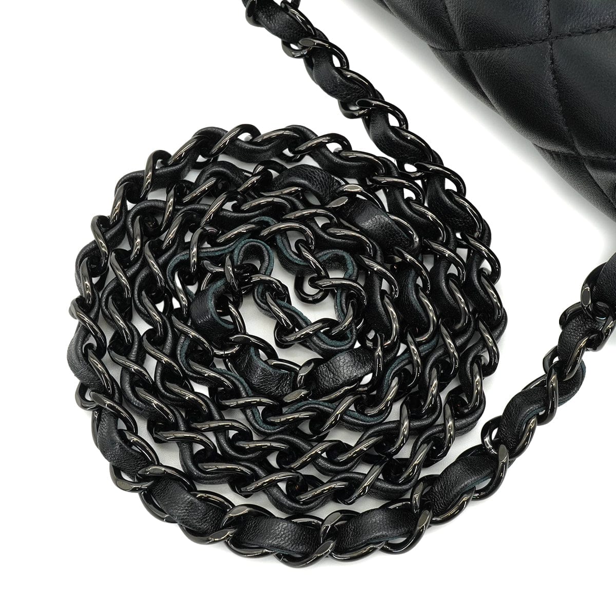 Luxury Promise Japan CHANEL MINI SQUARE 17 CHAIN SHUOLDER BAG BLACK LAMB SKIN SO BLACK HARDWARE 90344462