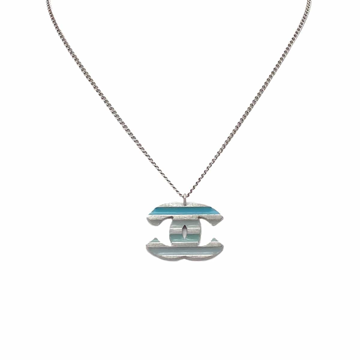 Luxury Promise Japan CHANEL NECKLACE COCOMARK BLUE ACCESSORY 05C 90276628