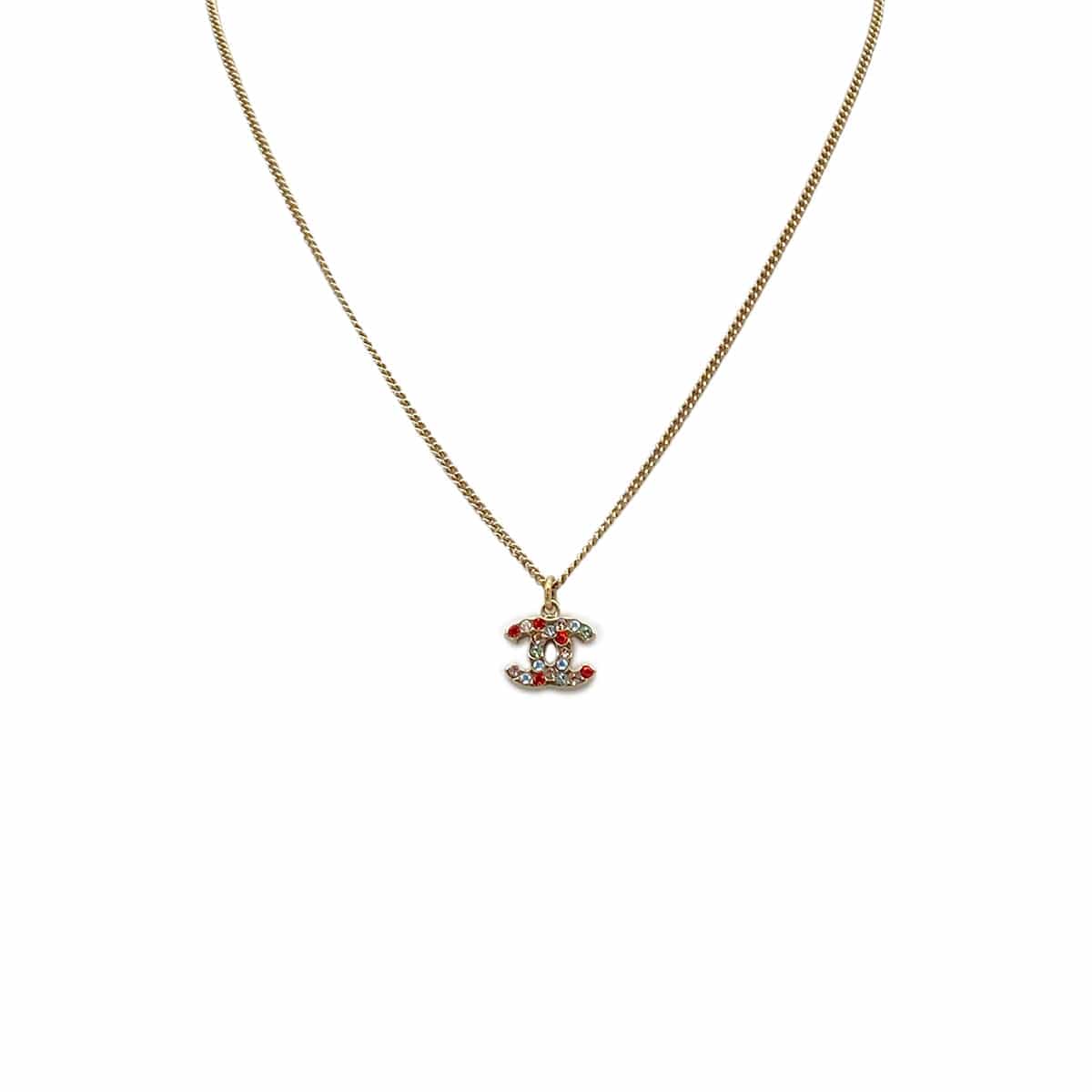 Luxury Promise Japan CHANEL NECKLACE COCOMARK COLOR STONE GOLD ACCESSORY 04A 90279602