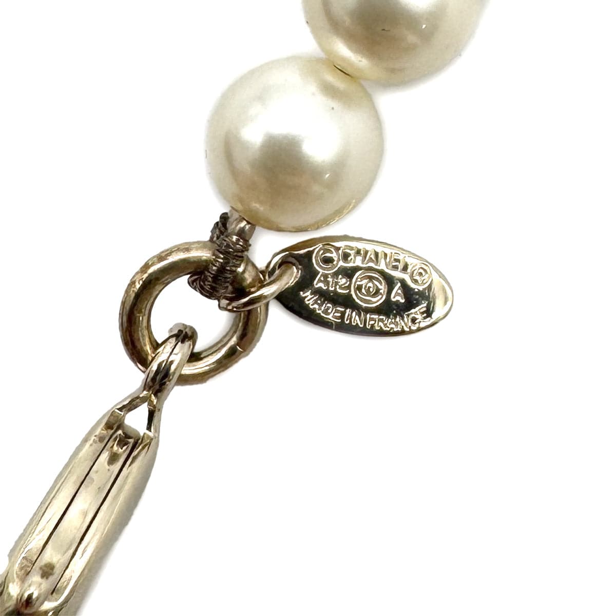 Luxury Promise Japan CHANEL NECKLACE COCOMARK FAUX PEARL RHINESTONE ACCESSORY A12A 90301114
