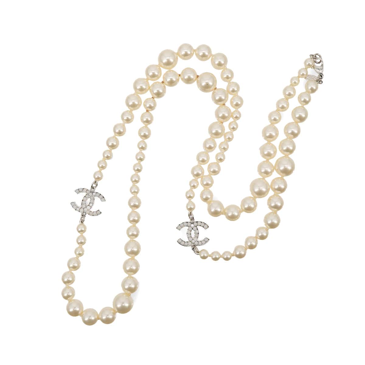 Luxury Promise Japan CHANEL NECKLACE COCOMARK FAUX PEARL WHITE ACCESSORY 10V 90313357