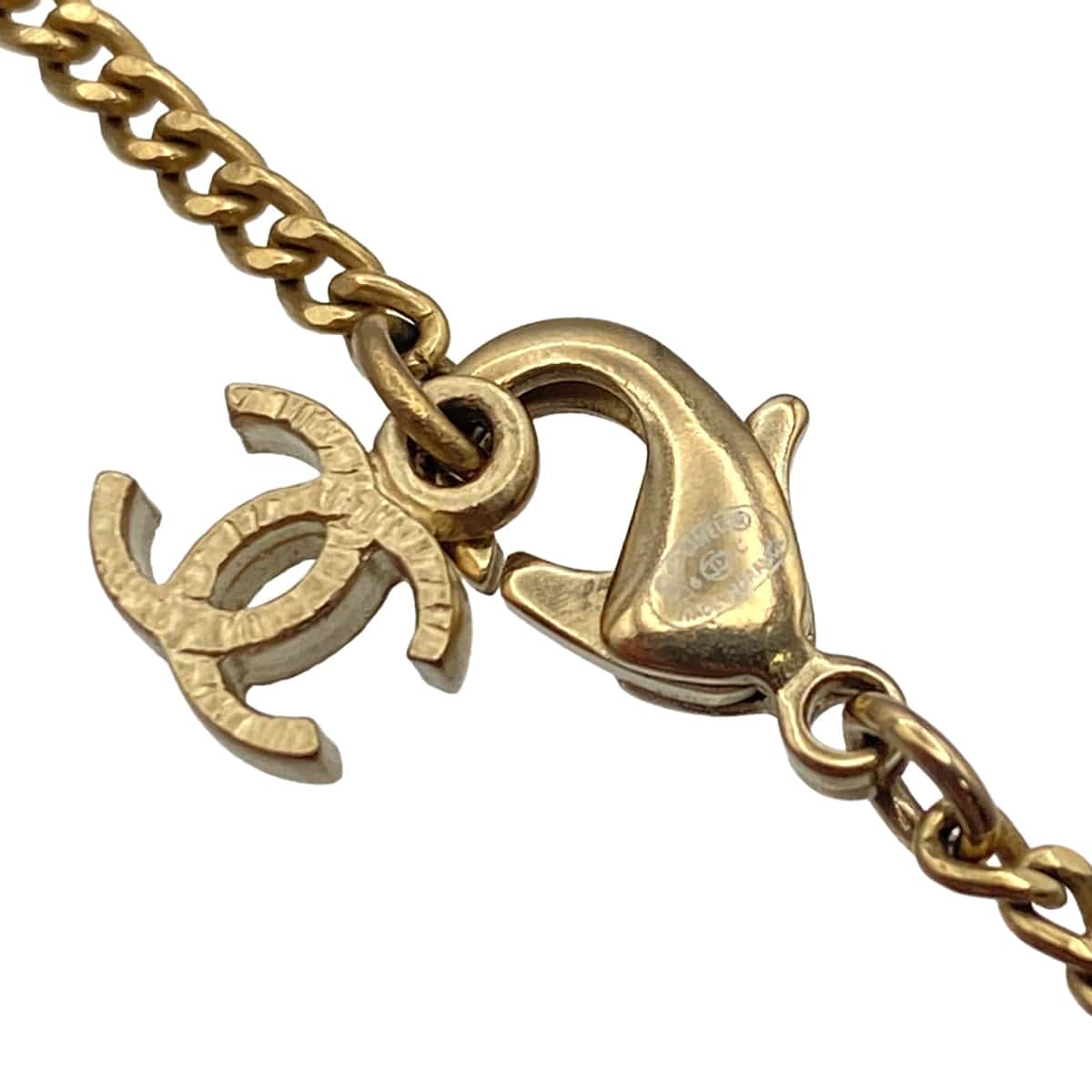 Luxury Promise Japan CHANEL NECKLACE COCOMARK FLOWER COLOR STONE GOLD ACCESSORY A16C 90321112