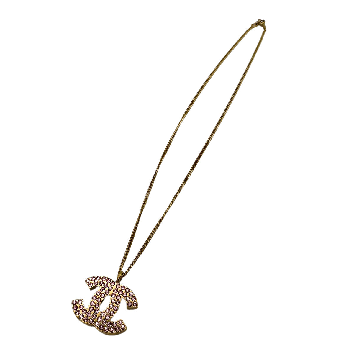 Luxury Promise Japan CHANEL NECKLACE COCOMARK RHINESTONE PINK ACCESSORY 02P 90301116