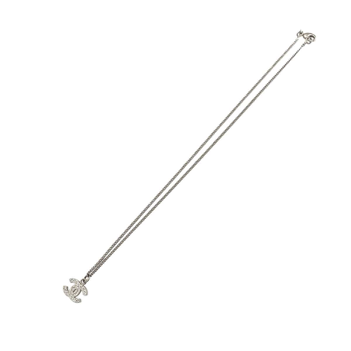 Luxury Promise Japan CHANEL NECKLACE COCOMARK RHINESTONE SILVER ACCESSORY 07V 90273938