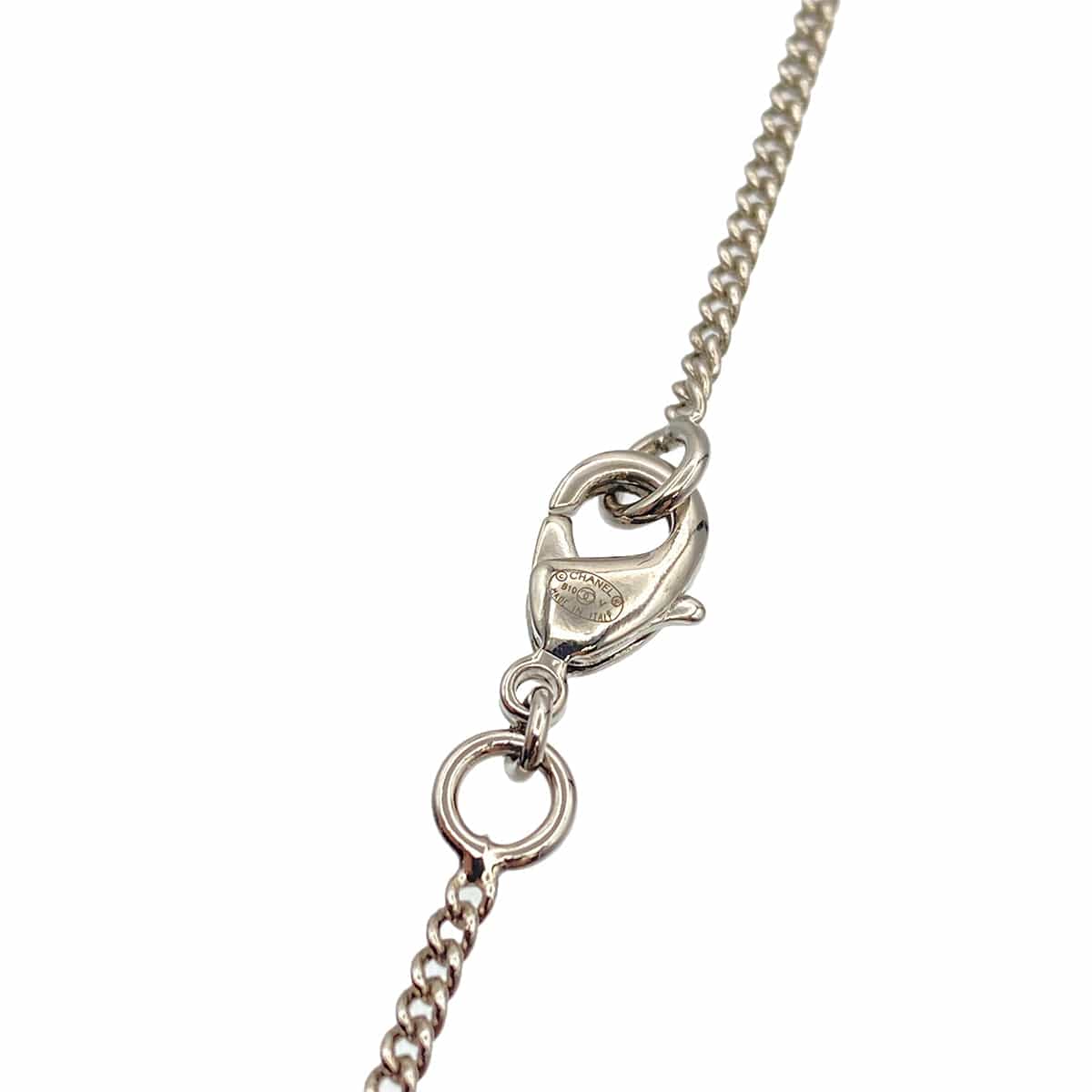 Luxury Promise Japan CHANEL NECKLACE COCOMARK RHINESTONE SILVER ACCESSORY B10V 90273914