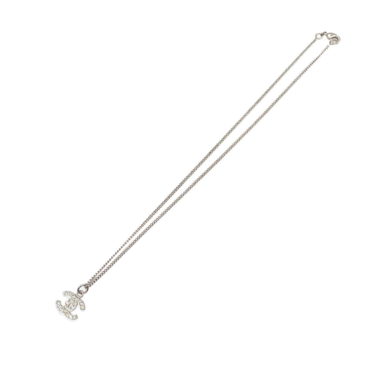 Luxury Promise Japan CHANEL NECKLACE COCOMARK RHINESTONE SILVER ACCESSORY B10V 90273914