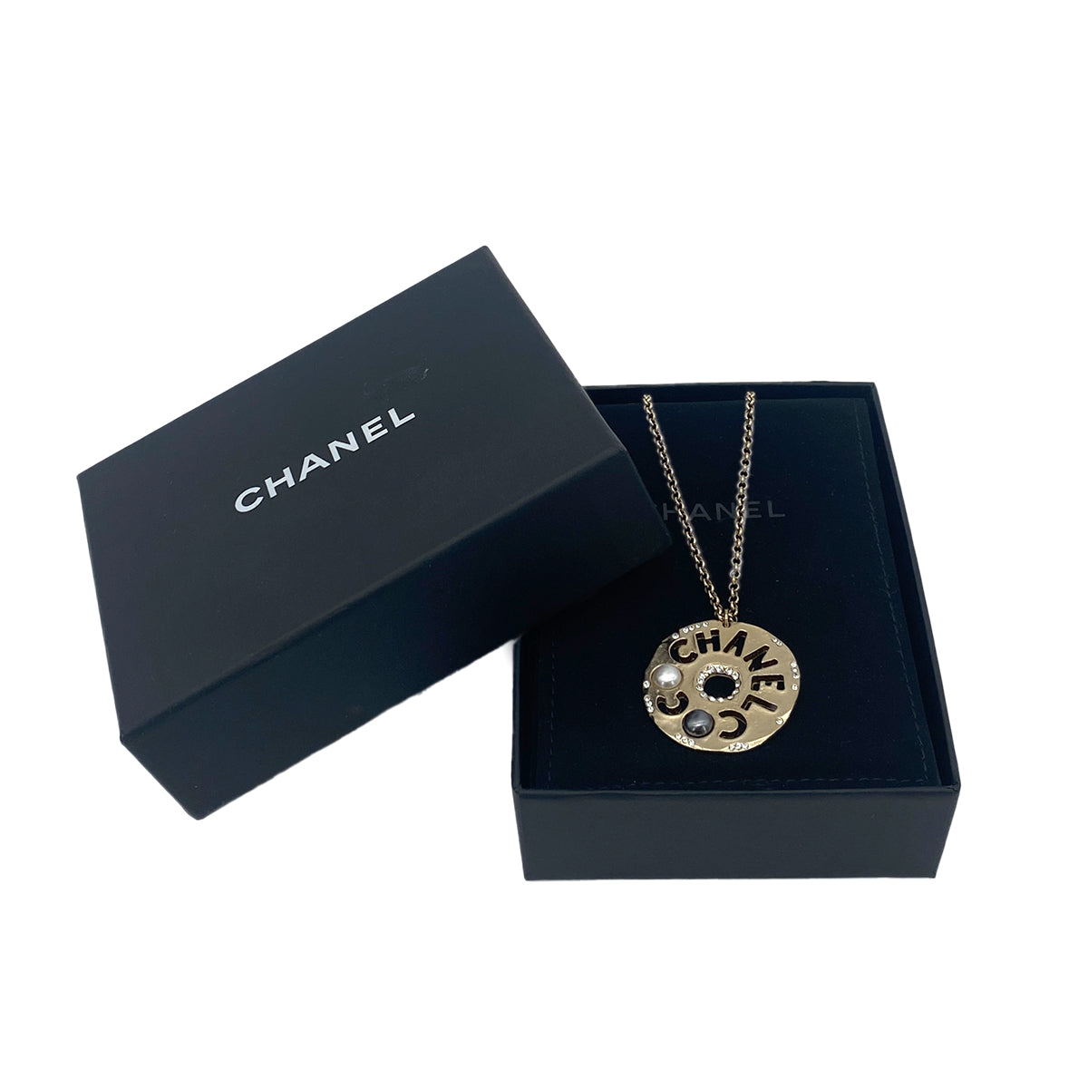 Luxury Promise Japan CHANEL NECKLACE LOGO FAUX PEARL RHINESTONE ACCESSORY A19A 90276783