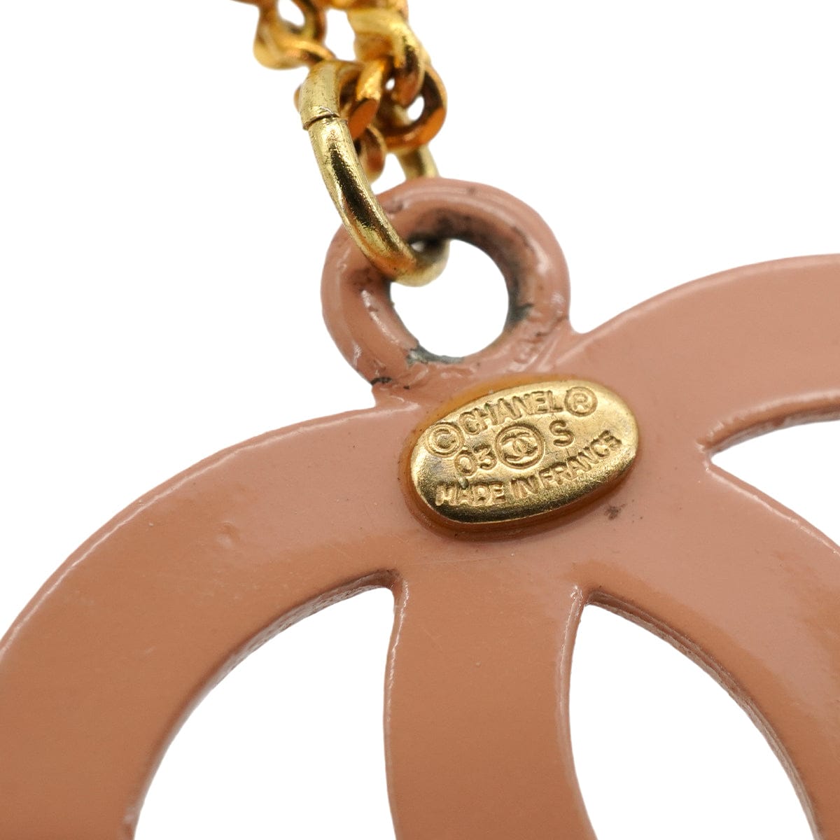 Luxury Promise Japan CHANEL PINK COCOMARK NECKLACE GOLD ACCESSORY 03S 90345097