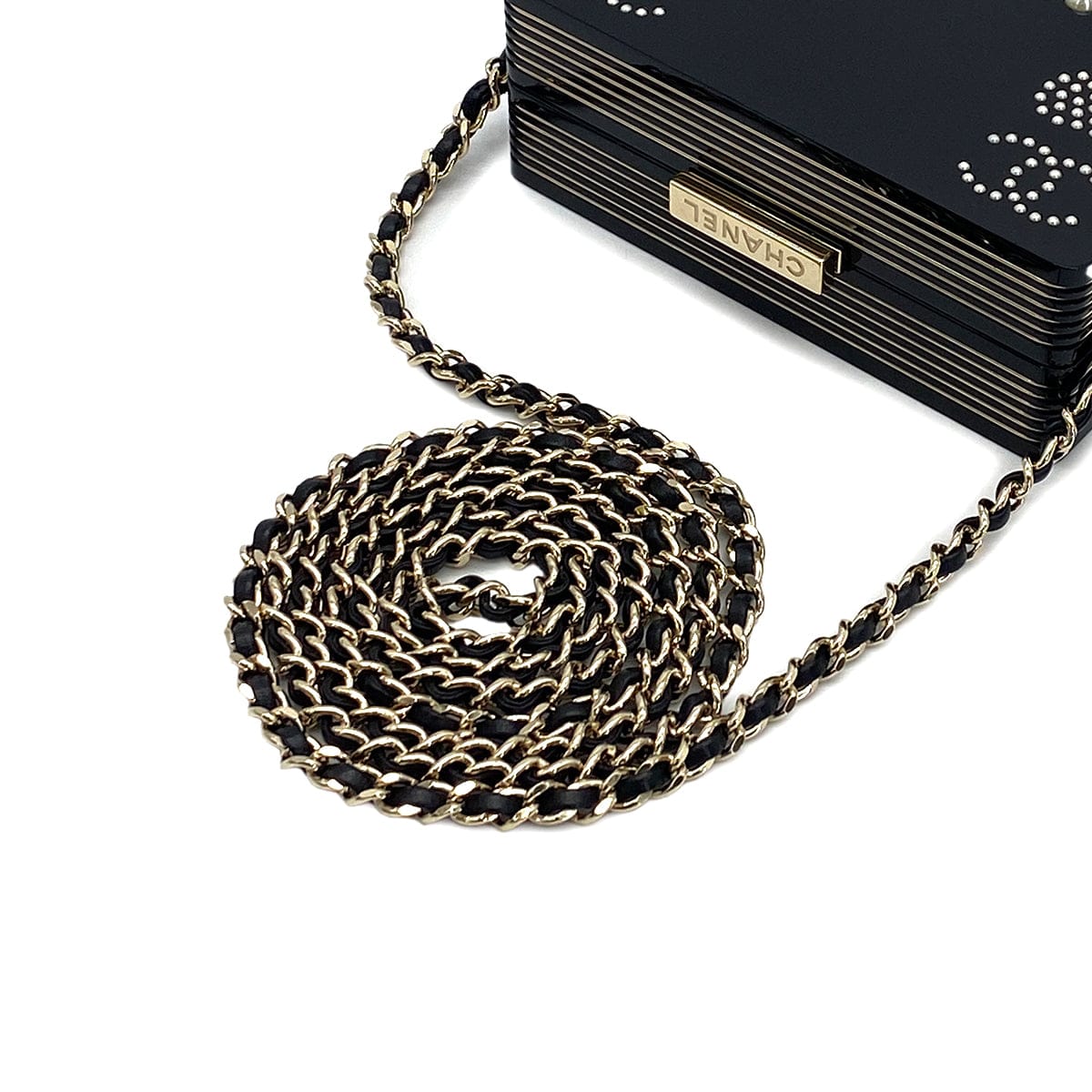 Luxury Promise Japan CHANEL PLAYING CARD CASINO MINAUDIERE CHAIN BAG BLACK PLASTIC GOLD HARDWARE 90309738