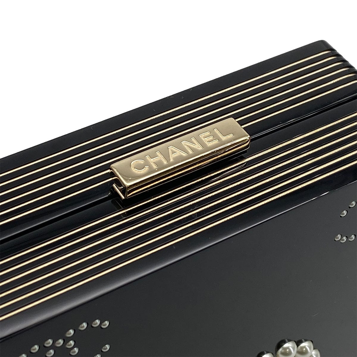 Luxury Promise Japan CHANEL PLAYING CARD CASINO MINAUDIERE CHAIN BAG BLACK PLASTIC GOLD HARDWARE 90309738