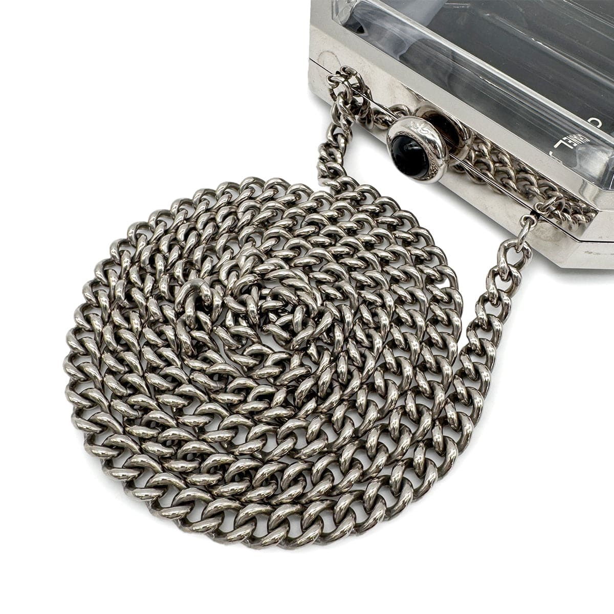 Luxury Promise Japan CHANEL PREMIERE CHAIN SHOULDER BAG CLEAR BLACK SILVER ACRYLIC 90274051