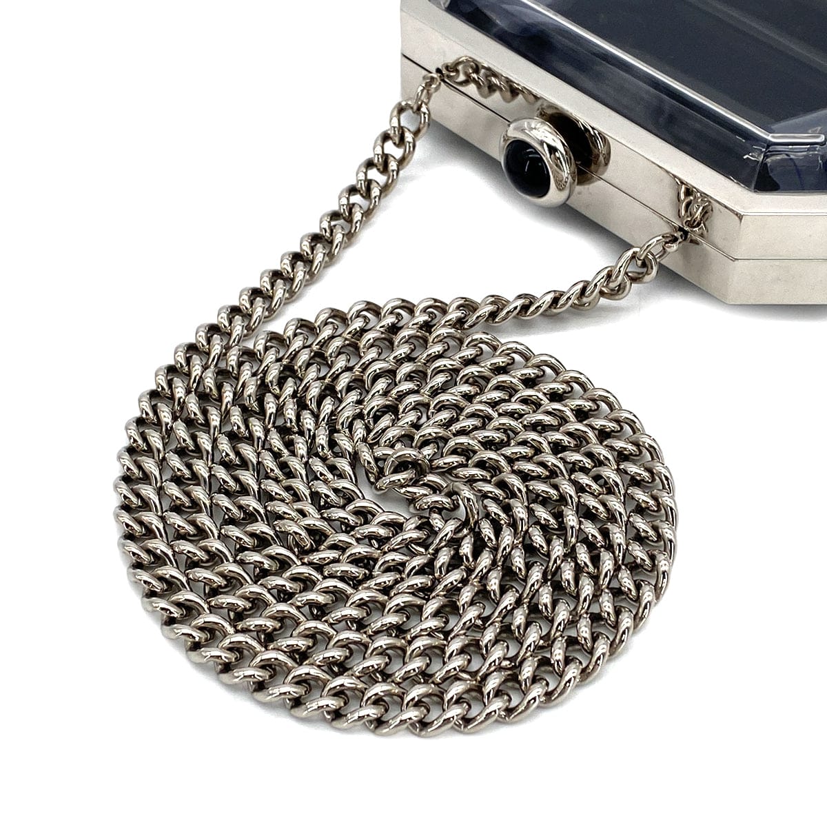 Luxury Promise Japan CHANEL PREMIERE CHAIN SHOULDER BAG LOGO CLEAR SILVER ACRYLIC SILVER HARDWARE B15C 90324762