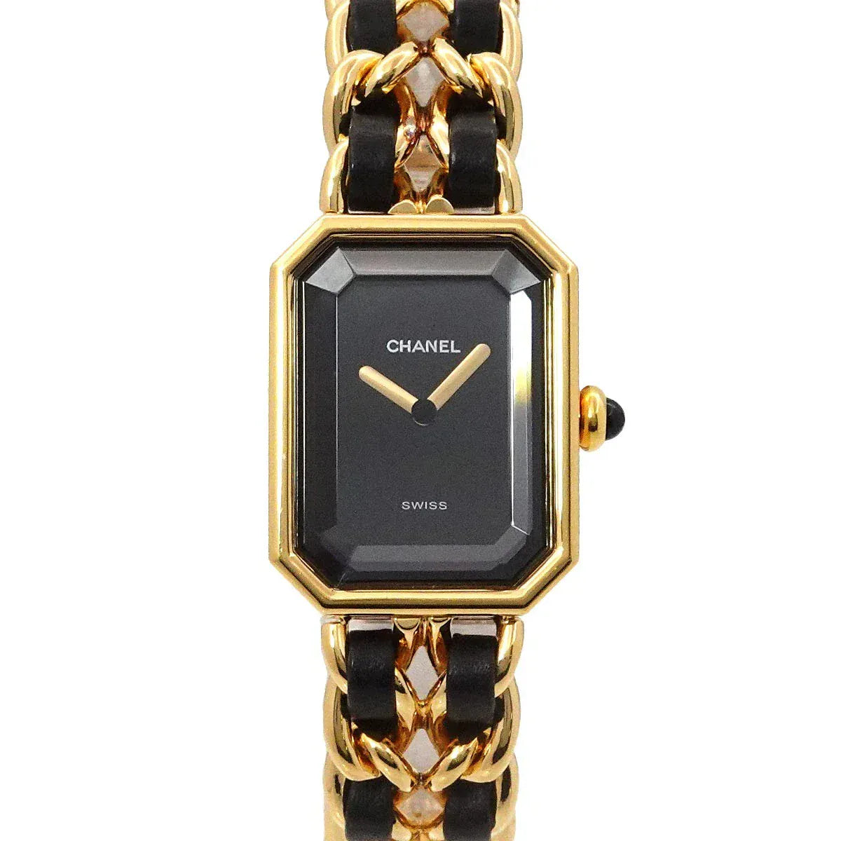 Luxury Promise Japan CHANEL Premiere Size M H0001 Vintage Quartz Black Dial Ladies Watch 90306969