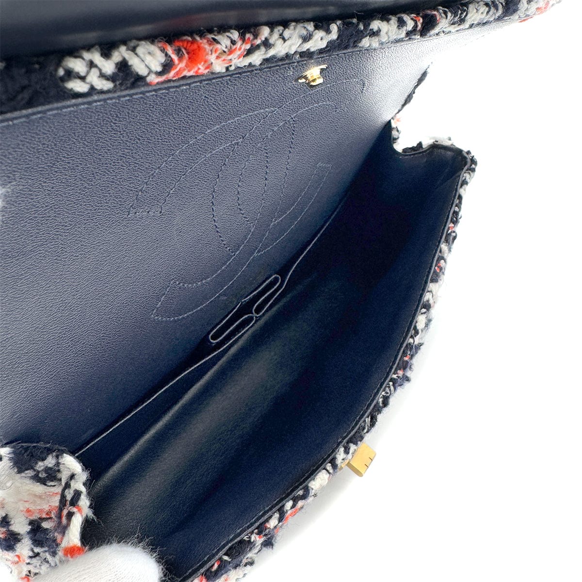 Luxury Promise Japan CHANEL REISSUE 2.55 STRIPE PATTERN CHAIN SHOULDER BAG MULTICOLOR TWEED 90286023