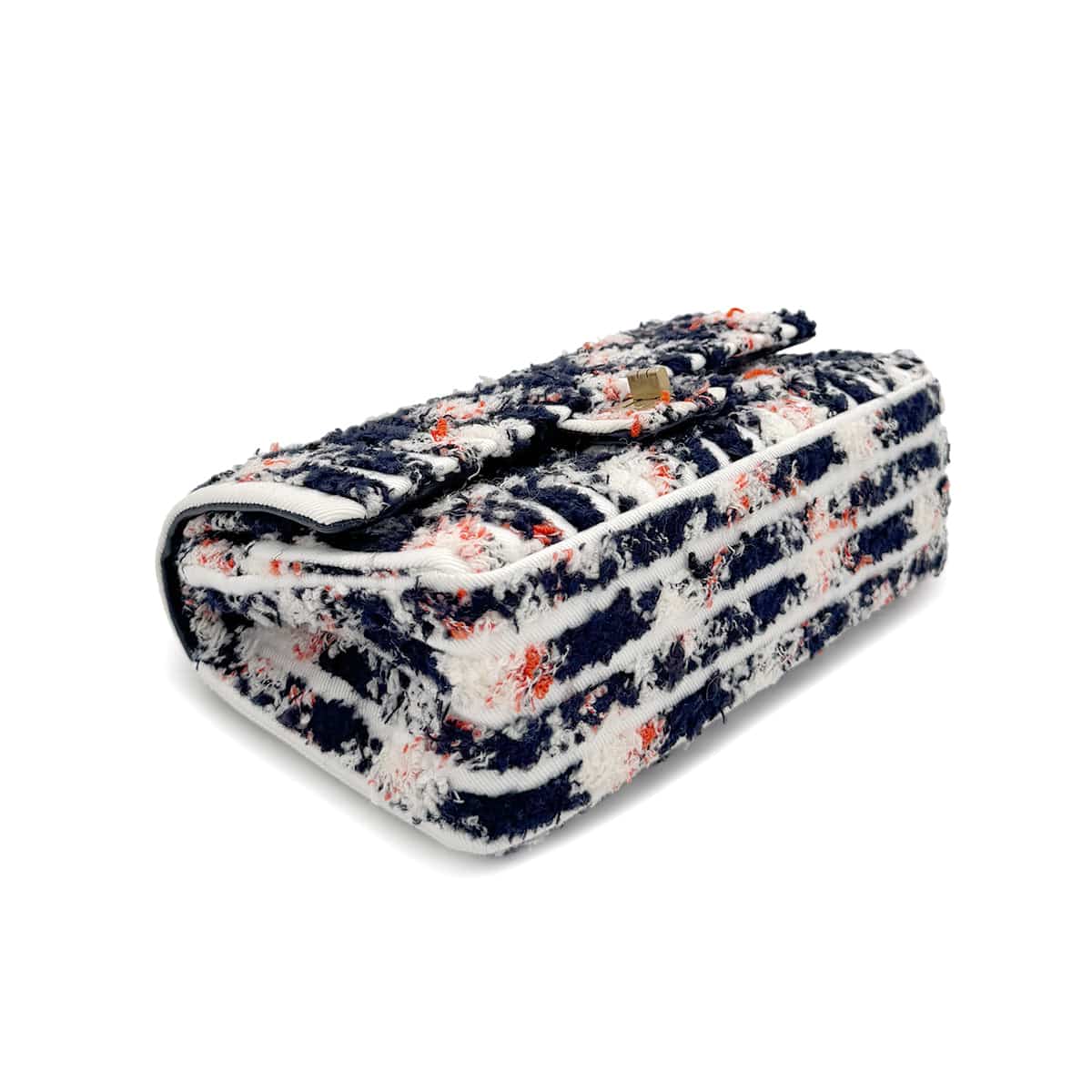 Luxury Promise Japan CHANEL REISSUE 2.55 STRIPE PATTERN CHAIN SHOULDER BAG MULTICOLOR TWEED 90286023