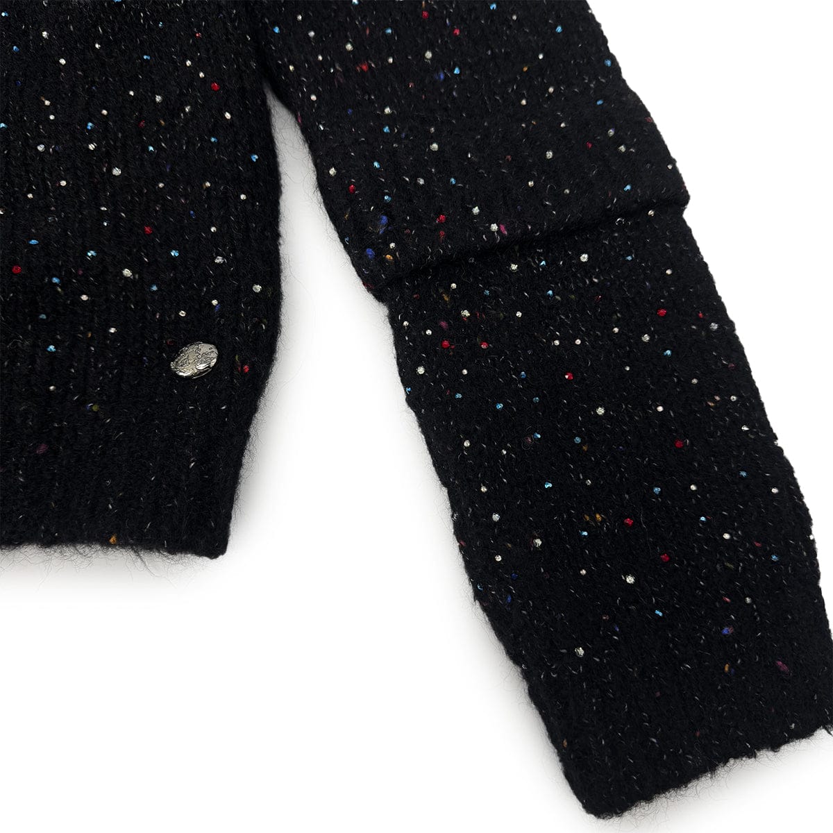 Luxury Promise Japan CHANEL RHINESTONE KNIT BLACK MULTICOLOR ALPACA 38 P57 RTW 90304983