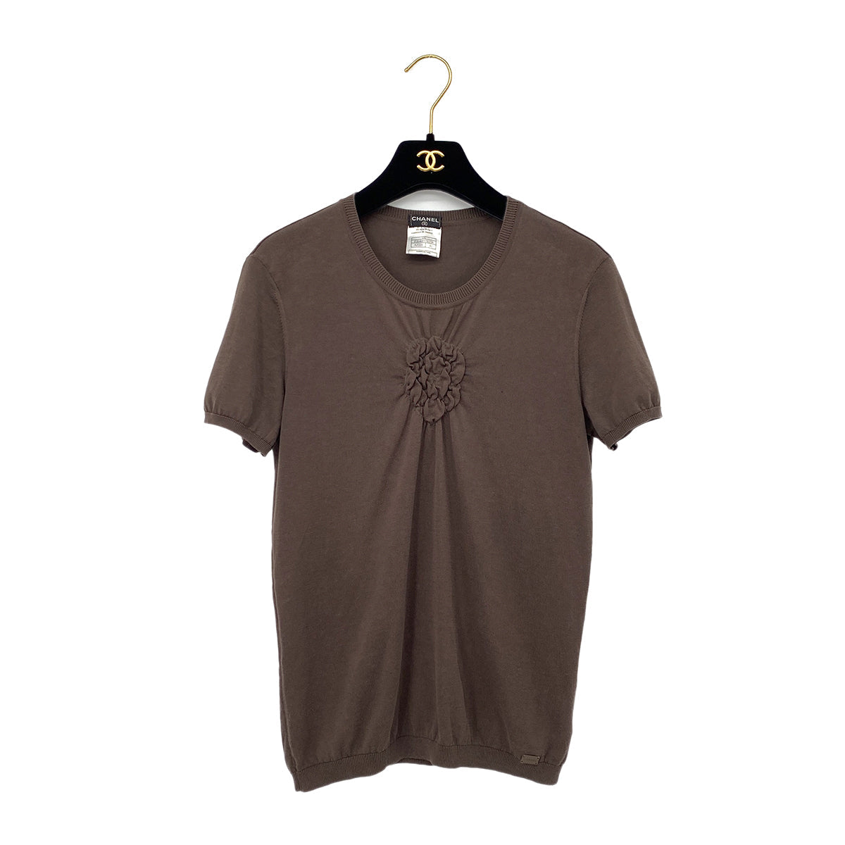 Luxury Promise Japan CHANEL SHORT SLEEVE TOPS BROWN COTTON 42 03C RTW 90288017