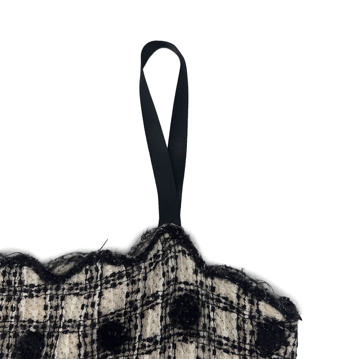 Luxury Promise Japan CHANEL SLEEVELESS RACE DRESS COCOMARK RHINESTONE BLACK WHITE RAYON 40 06A RTW 90289557