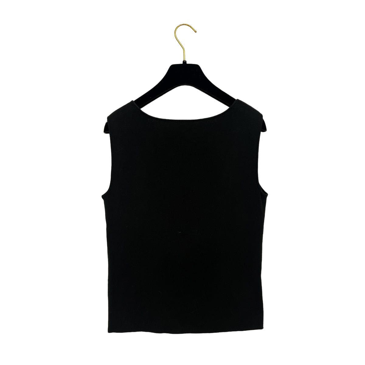 Luxury Promise Japan CHANEL SLEEVELESS TOPS BLACK COTTON 42 02P RTW 90288045