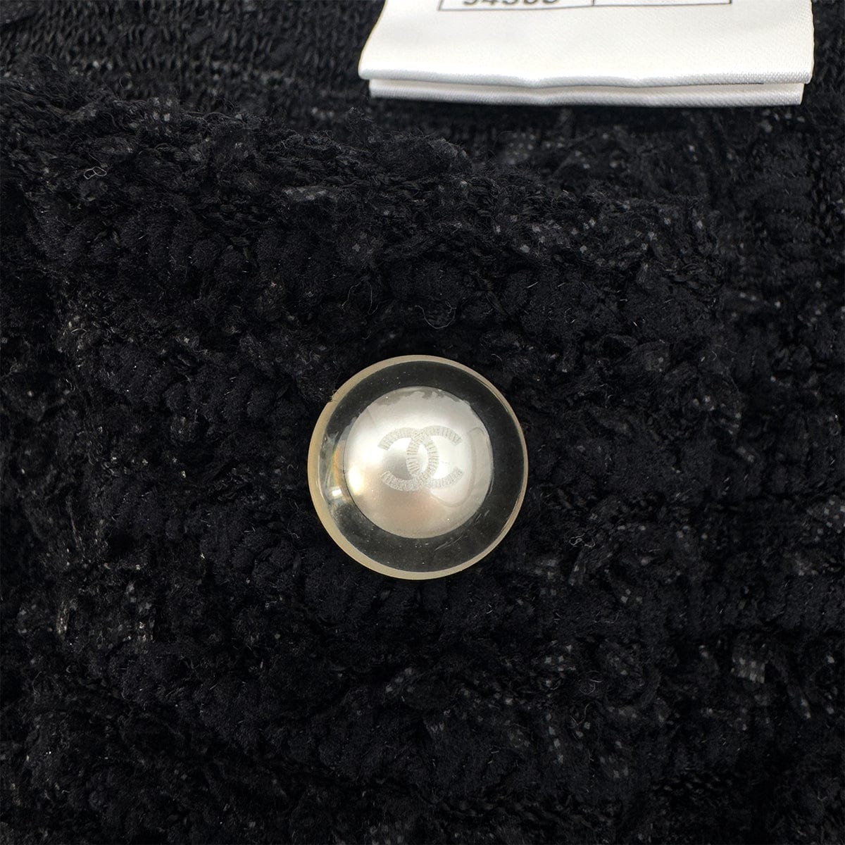 Luxury Promise Japan CHANEL SLEEVELESS TOPS COCO BUTTON FAUX PEARL BLACK NYLON 38 P46 RTW 90290206