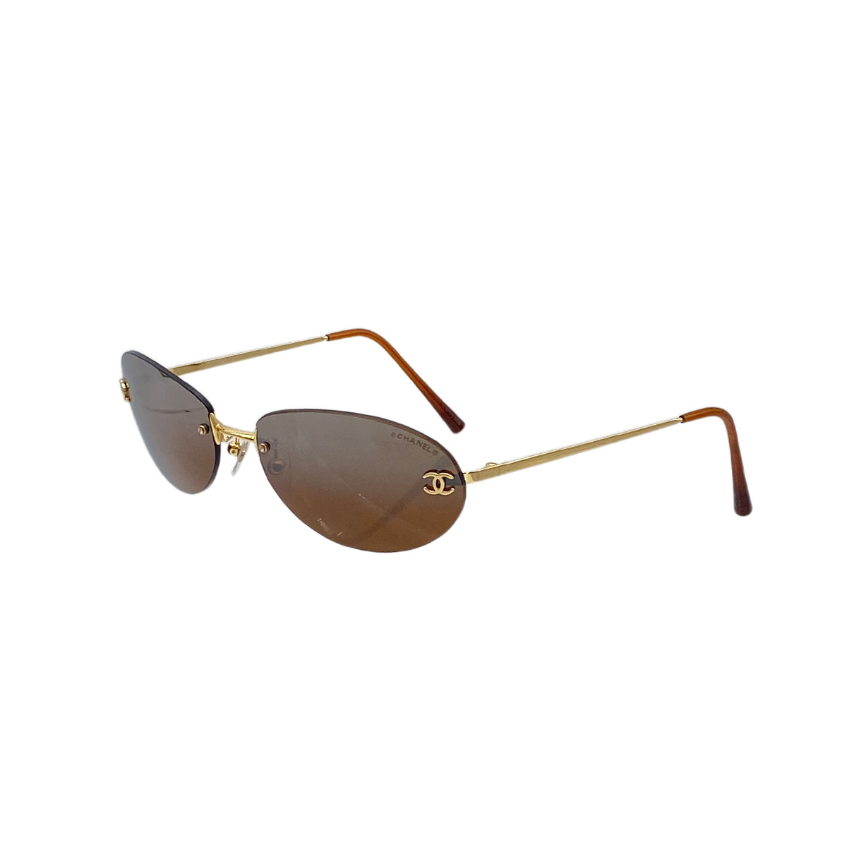 Luxury Promise Japan CHANEL SUNGLASSES COCOMARK BROWN GOLD EYEWEAR 90296733